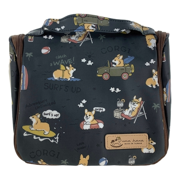 Waterproof Corgi Travel Toiletry Makeup Cosmetic Bag - Picture 1 of 9